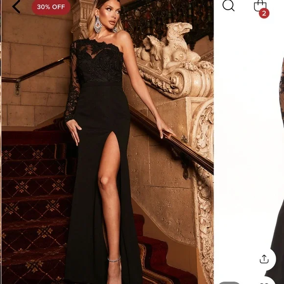 Fashion Nova | Dresses | Black One Sleeve Maxi Dress | Poshmark